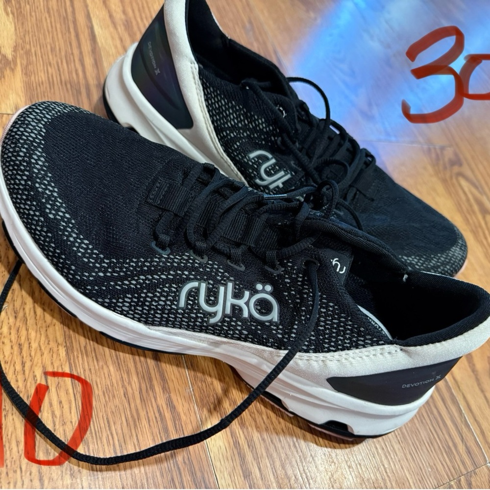 Ryka Black and White Athletic Shoes